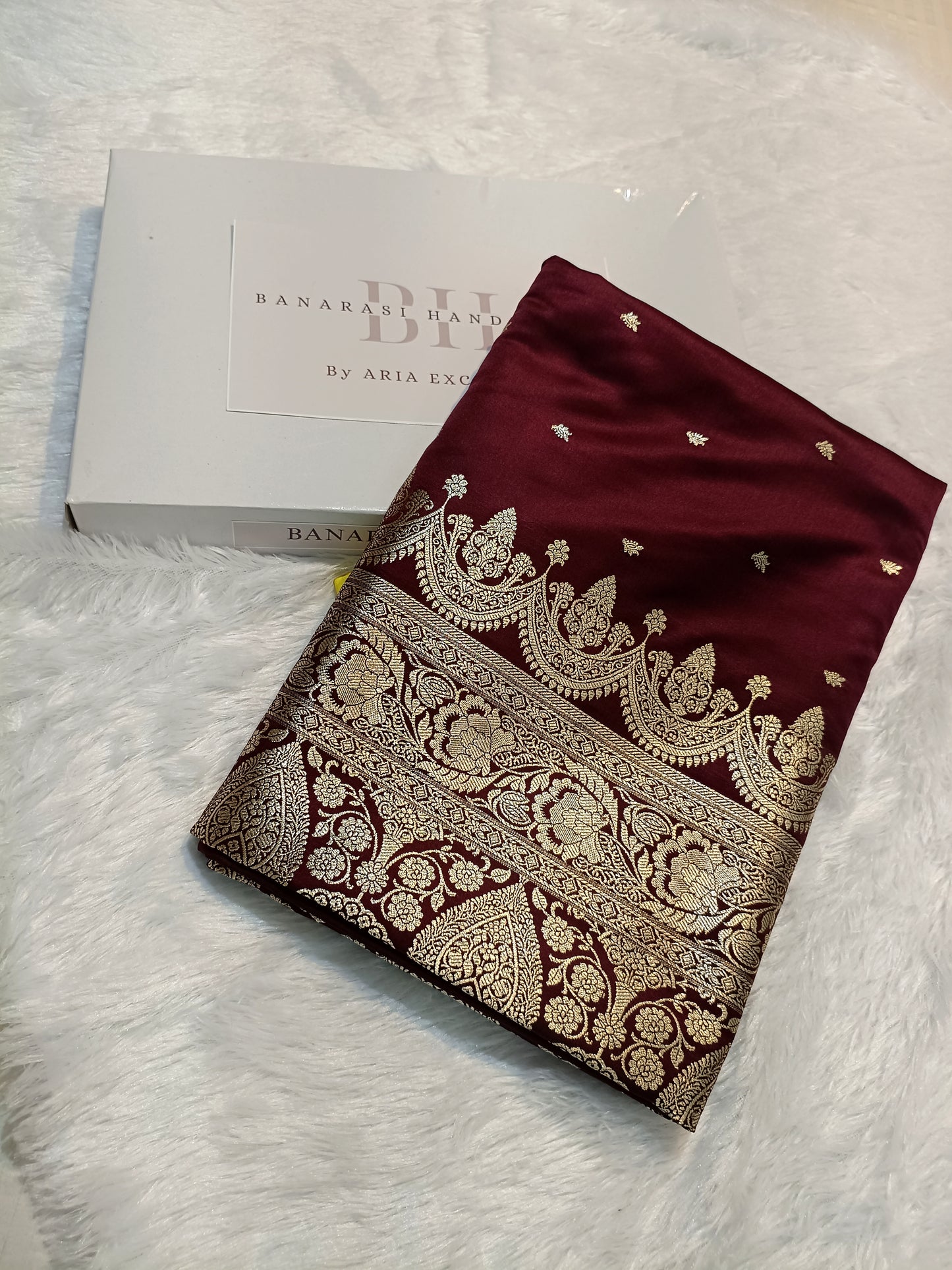 Pure Handloom Mashru Katan Silk Banarasi Saree with Paisley Border