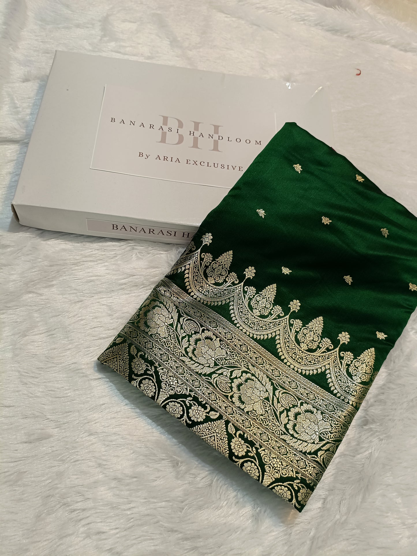 Pure Handloom Mashru Katan Silk Banarasi Saree with Paisley Border
