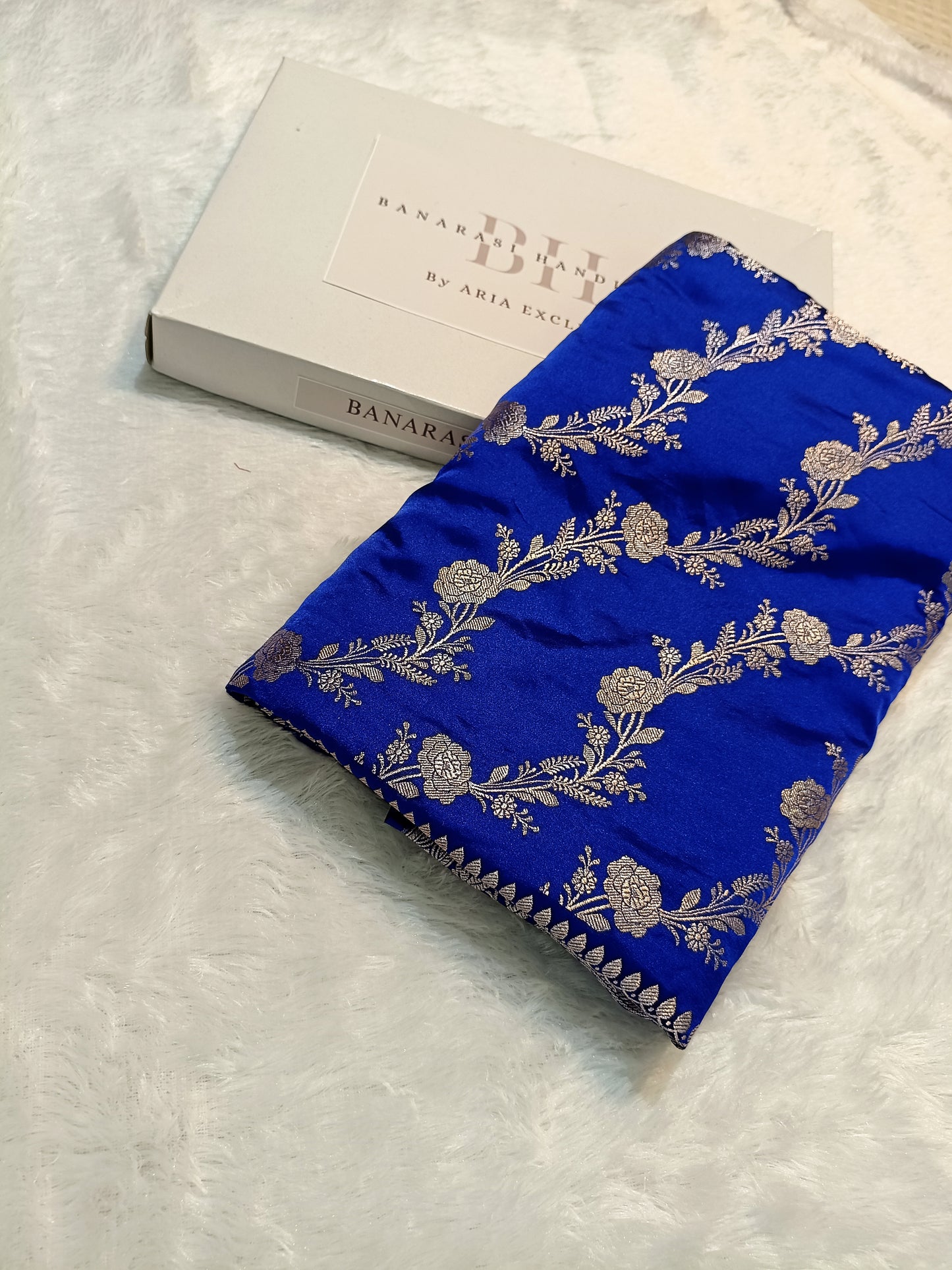 Pure Handloom Mashru Katan Silk Banarasi Saree with Floral Jaal and Border Weaving