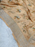 Pure Handloom Khaddi Chiffon Banarasi Saree with Floral Digital Print