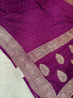 Pure Handloom Khaddi Chiffon Silver Zari Banarasi Saree