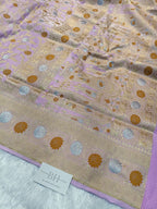 Pure Handloom Katan Silk Banarasi Saree with Meenakari Jaal Weaving