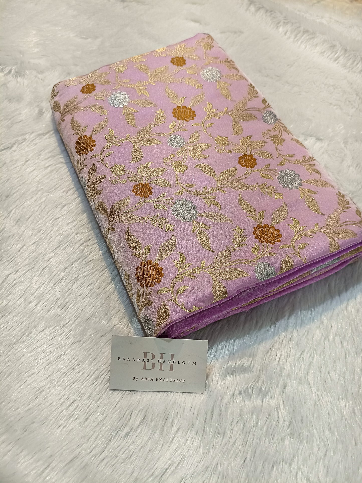 Pure Handloom Katan Silk Banarasi Saree with Meenakari Jaal Weaving