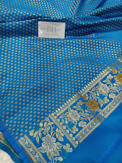 Pure Handloom Katan Silk Banarasi Saree with Meenakari Jaal Weaving