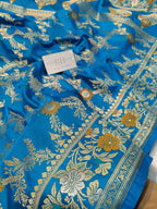 Pure Handloom Katan Silk Banarasi Saree with Meenakari Jaal Weaving