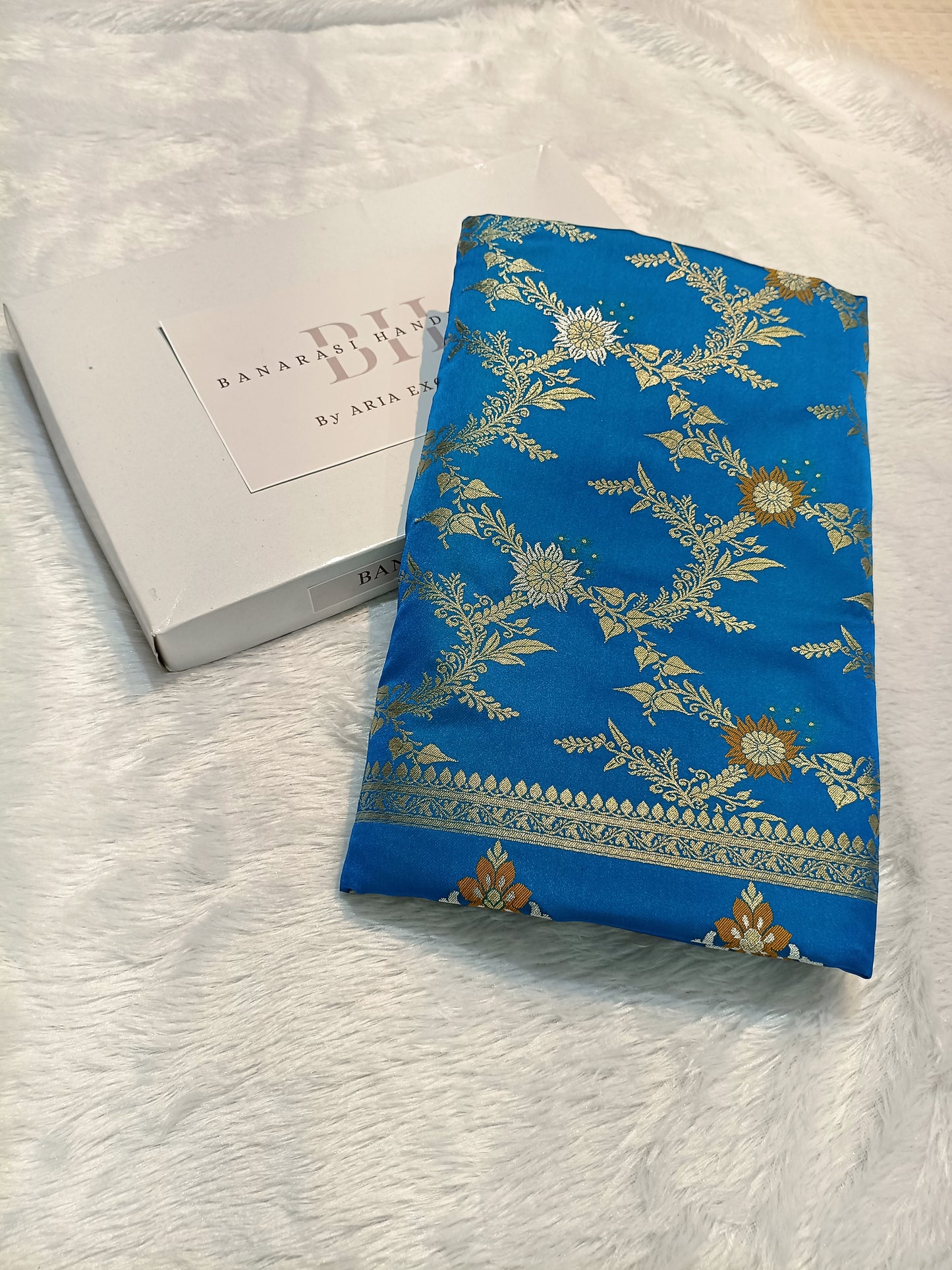 Pure Handloom Katan Silk Banarasi Saree with Meenakari Jaal Weaving