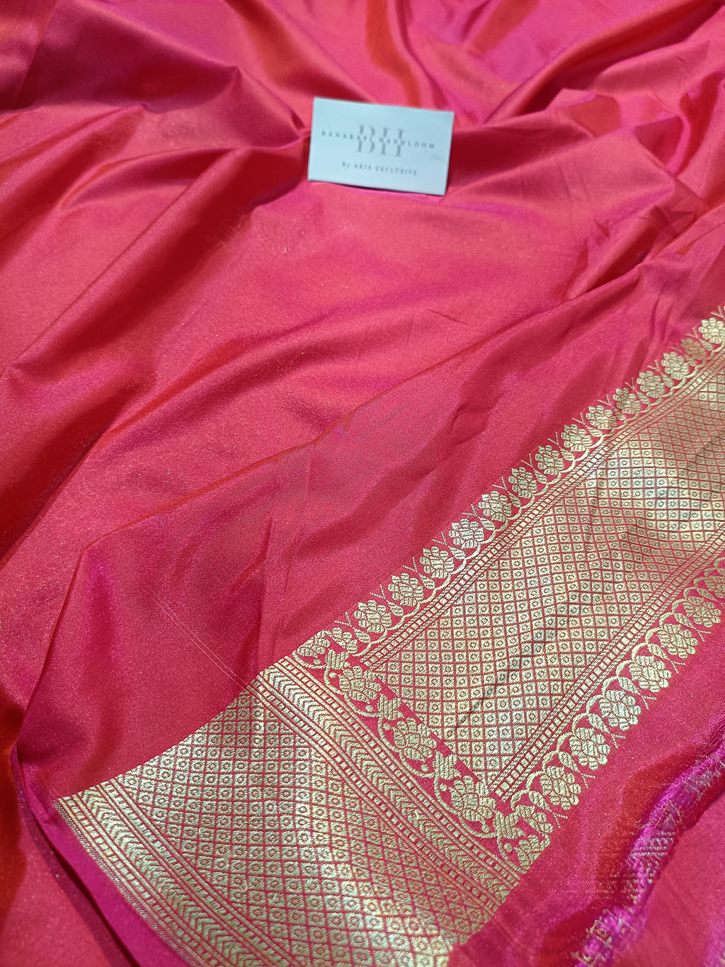 Pure Handloom Katan Silk Banarasi Saree with Floral Jaal Weaving