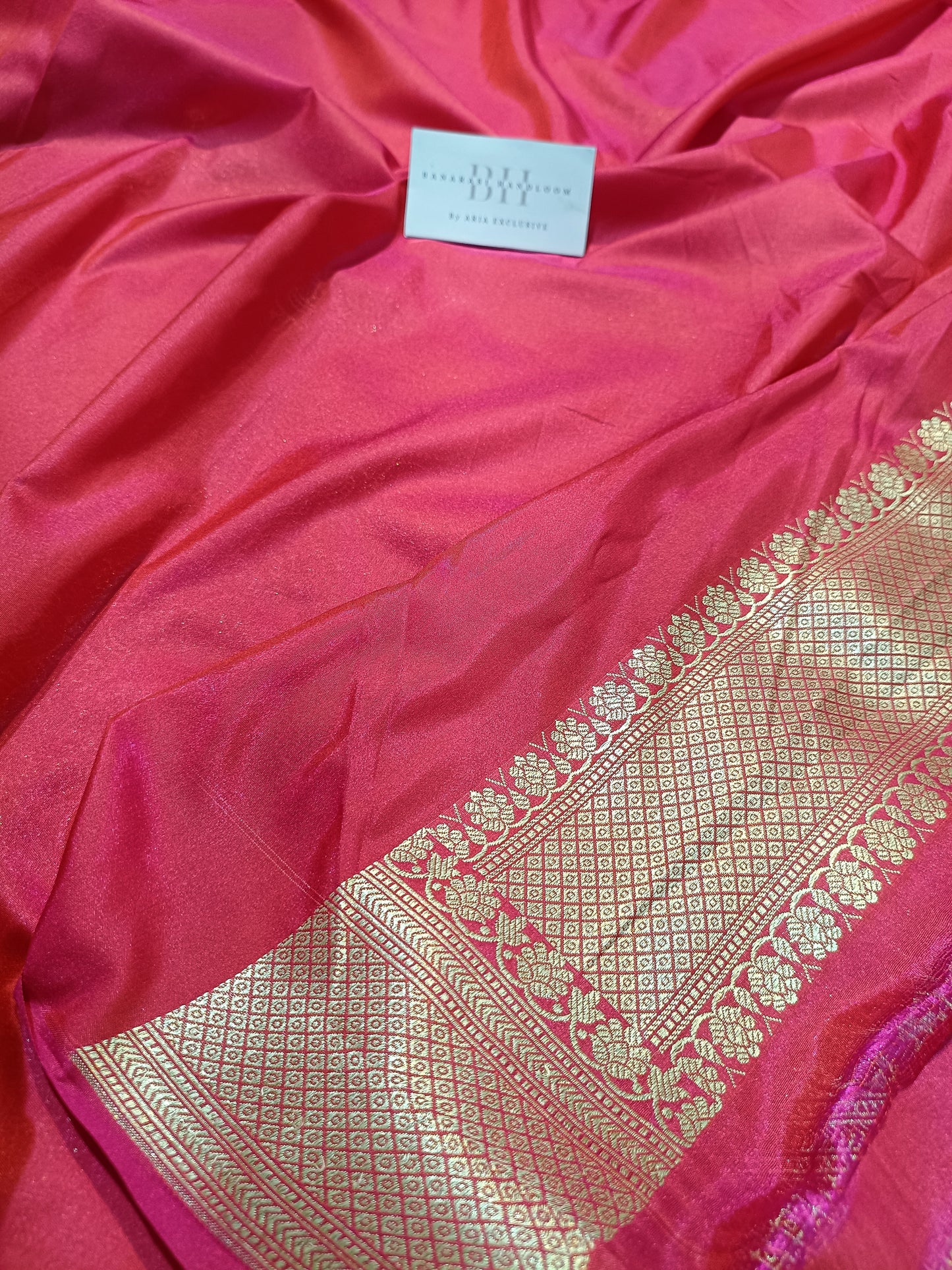 Pure Handloom Katan Silk Banarasi Saree with Floral Jaal Weaving