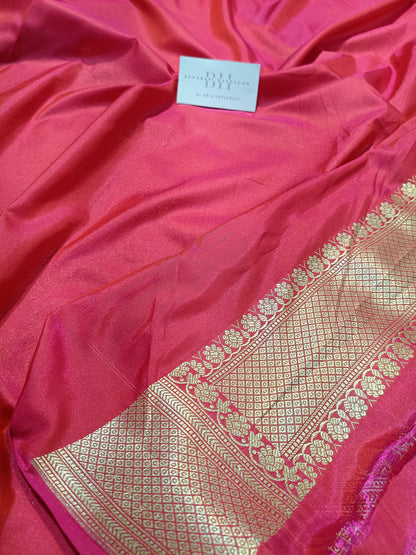 Pure Handloom Katan Silk Banarasi Saree with Floral Jaal Weaving