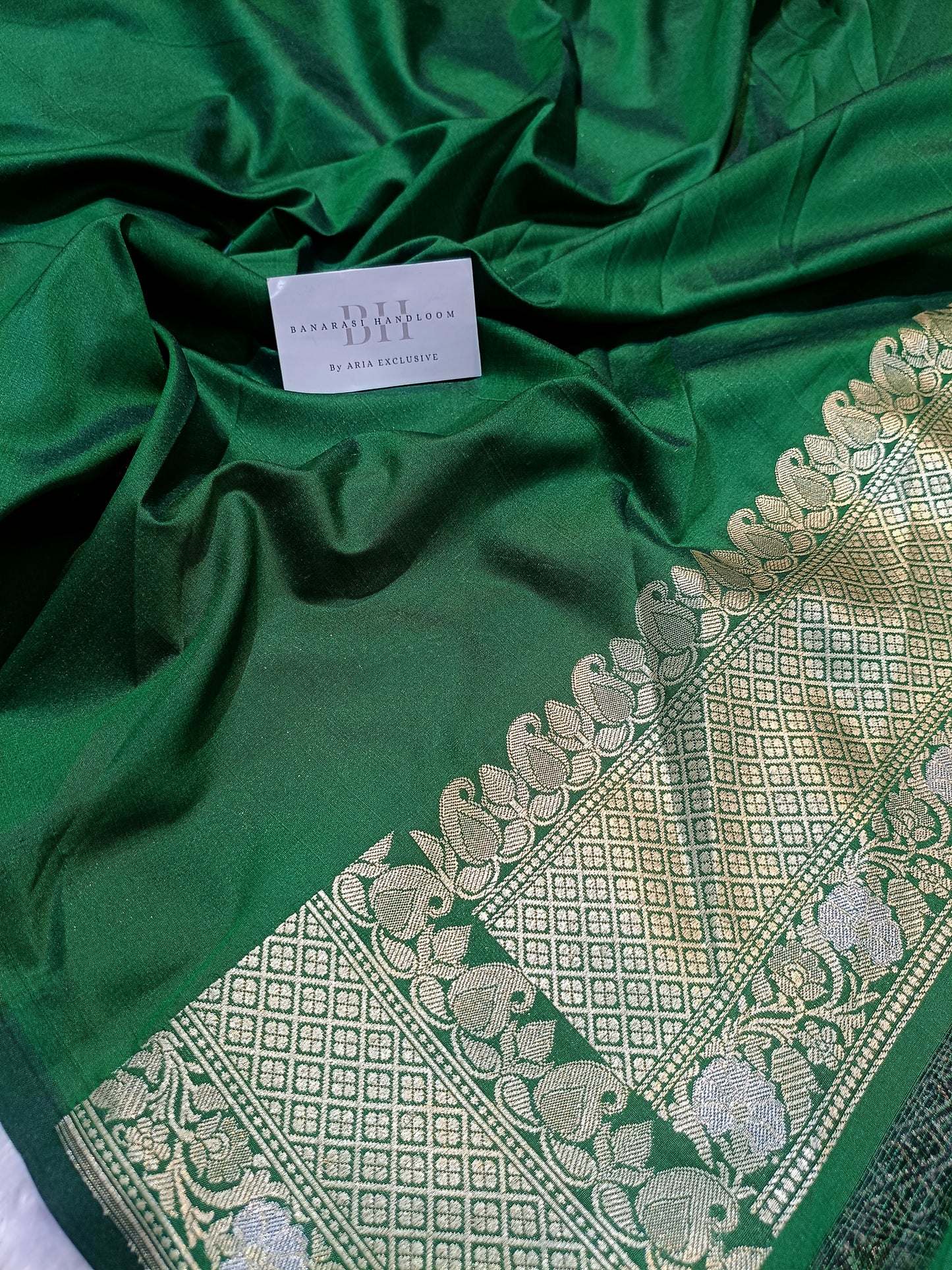 Pure Handloom Katan Silk Banarasi Saree with Meenakari Jaal Weaving