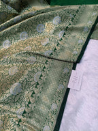 Pure Handloom Katan Silk Banarasi Saree with Meenakari Jaal Weaving