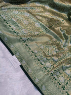 Pure Handloom Katan Silk Banarasi Saree with Meenakari Jaal Weaving