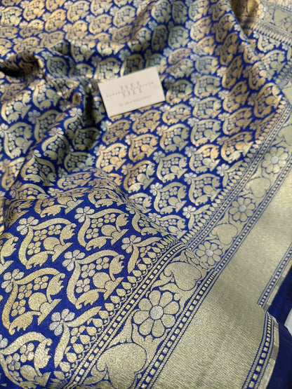 Pure Handloom Katan Silk Banarasi Saree with Meenakari Boota Weaving