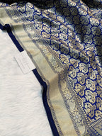 Pure Handloom Katan Silk Banarasi Saree with Meenakari Boota Weaving