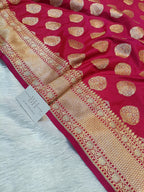 Pure Handloom Katan Silk Banarasi Saree with Floral Zari Boota Weaving