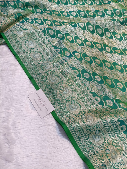 Pure Handloom Katan Silk Banarasi Saree with Floral Jaal Weaving