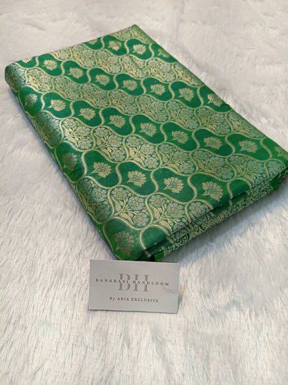 Pure Handloom Katan Silk Banarasi Saree with Floral Jaal Weaving