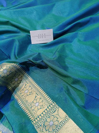 Pure Handloom Katan Silk Banarasi Saree with Meenakari Boota Weaving