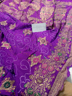 Pure Handloom Khaddi Bandhej Meenakari Banarasi Saree