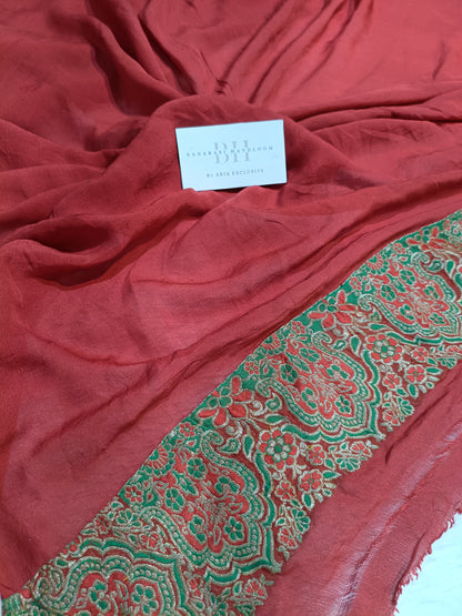 Pure Handloom Khaddi Bandhej Meenakari Banarasi Saree