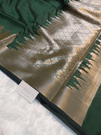 Mashru Silk Banarasi Saree with Banaras Ghat & Temple Weaving