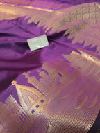Mashru Silk Banarasi Saree with Banaras Ghat & Temple Weaving