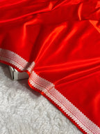 Bridal Red Shade Handwoven Kataan Mashru Silk Saree