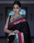 Black Shade Paper Soft Silk Banarasi