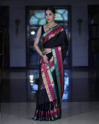 Black Shade Paper Soft Silk Banarasi