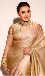 Rani Mukherjee Ma'am Inspired Molten Gold Shade Pure Tissue Silk Banarasi