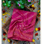 (Pre-Order) Hot Pink Shade Handwoven Muslin Kora Ektara Jamdani Saree