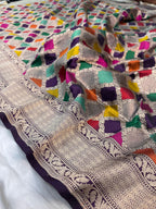 Black Shade Handwoven Pure Kataan Silk Rangkaat Banarasi