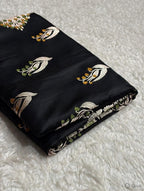 Black Shade Handwoven Kataan Mashru Silk Tilfi Meena