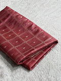 Mauve Pink Shade Handwoven Kataan Mashru Silk Saree