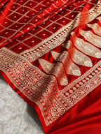 Sunburn Shade Handwoven Kataan Mashru Silk Saree