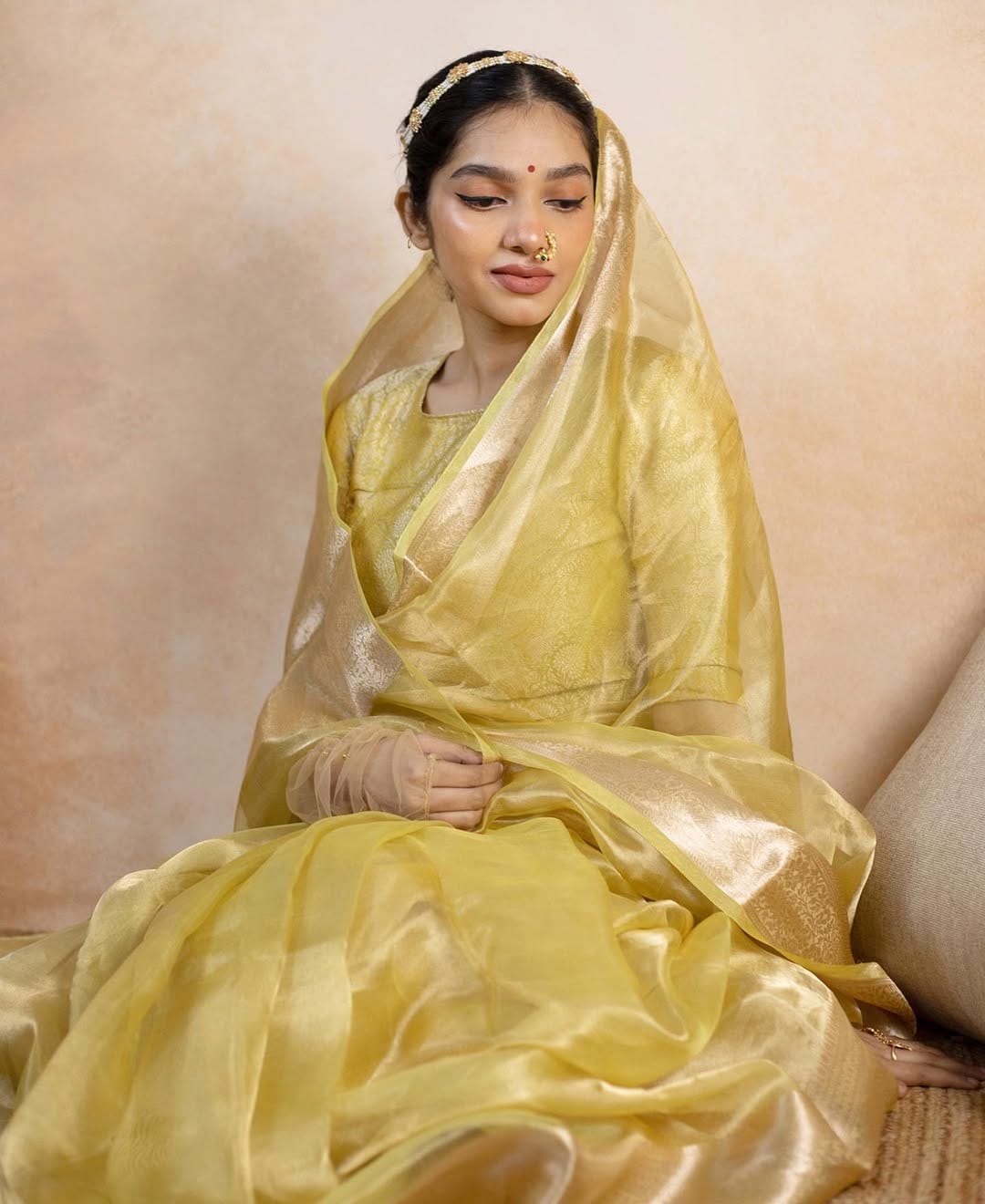 Gold Shade Reshmi Tissue Silk Banarasi