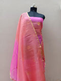Peach Pink Shade Pure Reshmi Organza Silk Suit Set
