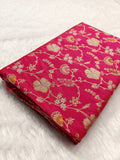 Hot Pink Shade Handwoven Kataan Silk Meenakari Jangla