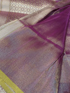 Purple Gold Handwoven Kataan Ektara Tissue Banarasi