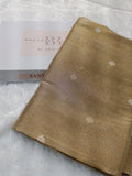 Ivory Shade Handwoven Kataan Ektara Tissue Banarasi