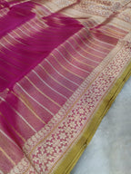 Reddish Gold Handwoven Kataan Ektara Tissue Banarasi