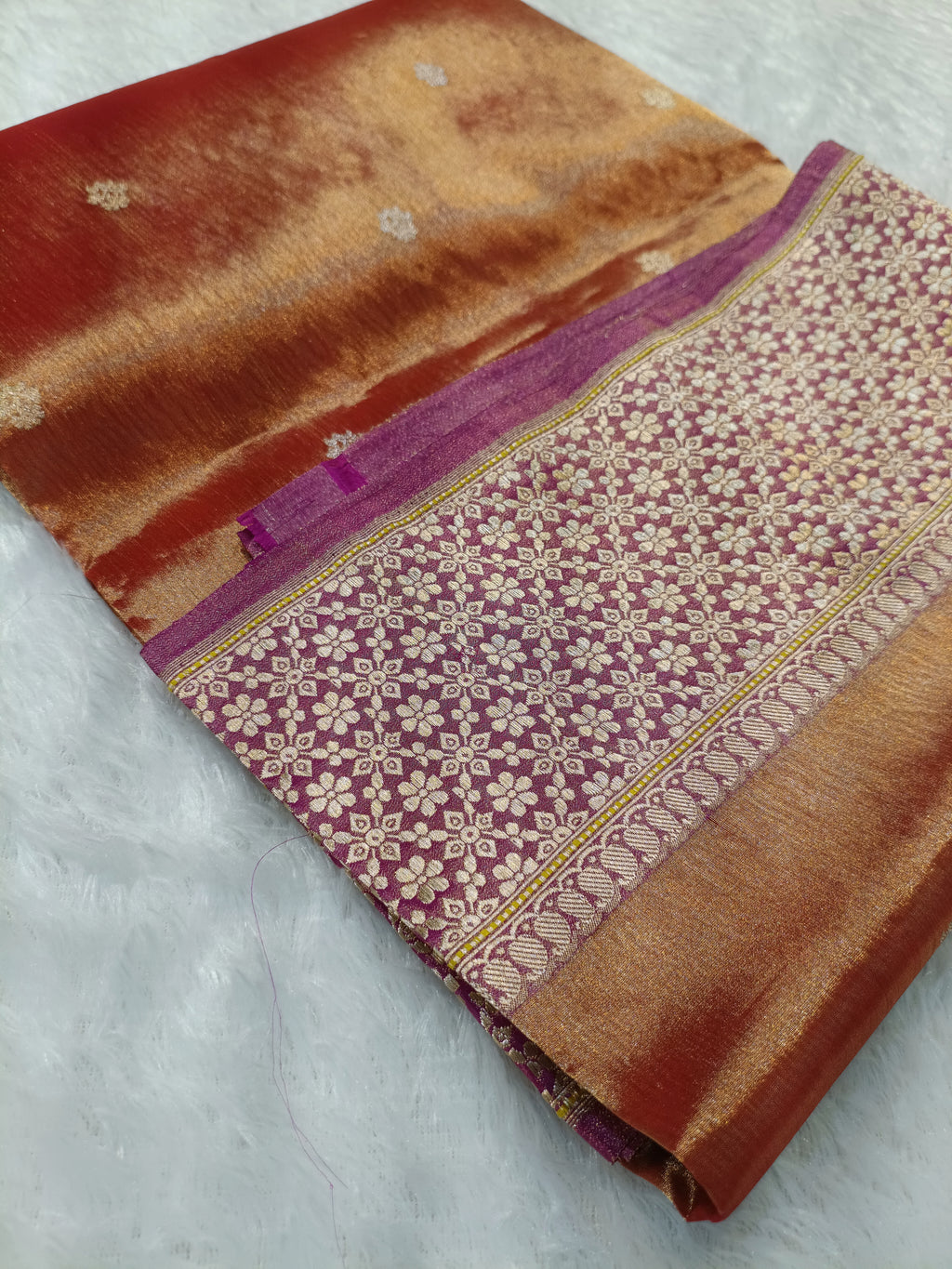 Mustard Gold Handwoven Kataan Ektara Tissue Banarasi
