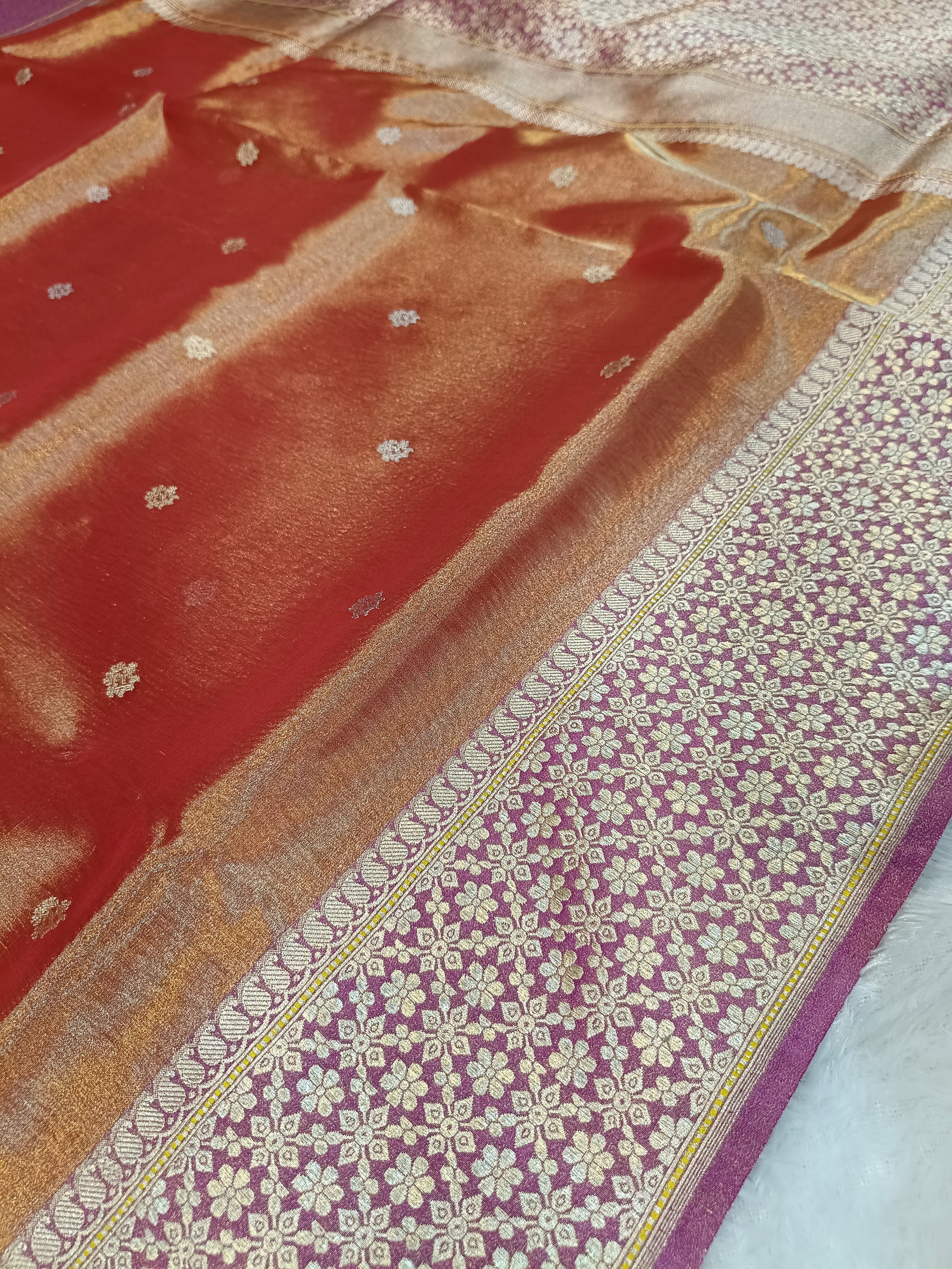Mustard Gold Handwoven Kataan Ektara Tissue Banarasi