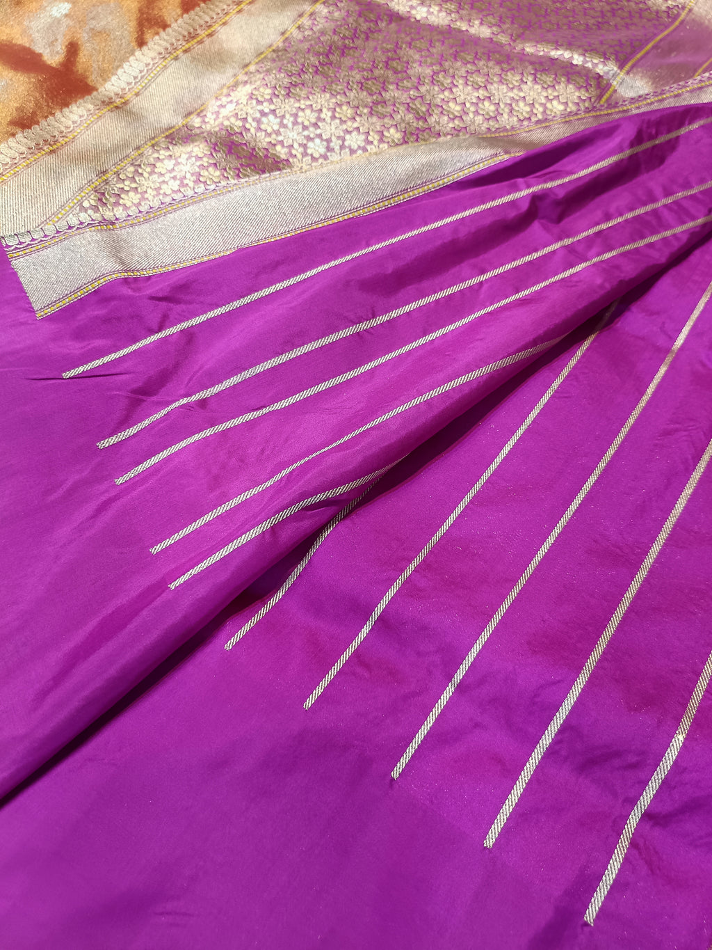 Mustard Gold Handwoven Kataan Ektara Tissue Banarasi