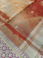 Mustard Gold Handwoven Kataan Ektara Tissue Banarasi