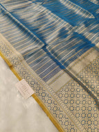 Firozi Blue Shade Handwoven Kataan  Ektara Tissue Banarasi