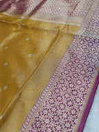 Gold Shade Handwoven Kataan Ektara Tissue Banarasi
