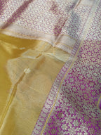 Gold Shade Handwoven Kataan Ektara Tissue Banarasi