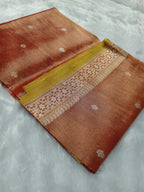 Mustard Gold Handwoven Kataan Ektara Tissue Banarasi