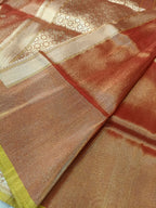 Mustard Gold Handwoven Kataan Ektara Tissue Banarasi